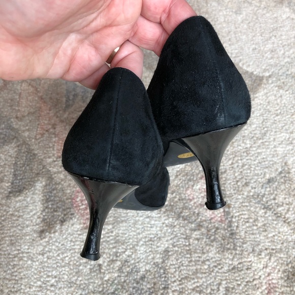 Classic black suede and patent leather pumps - Picture 5 of 5